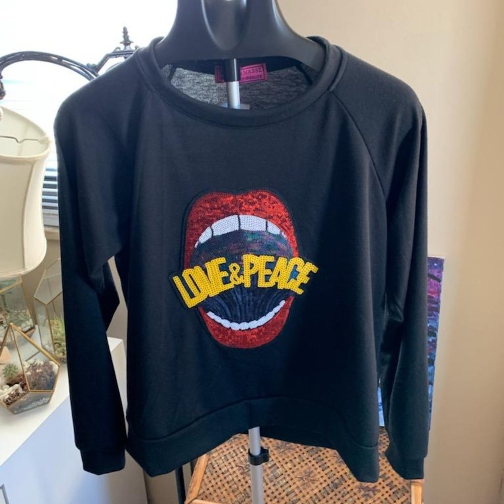 Melissa Masse Love and Peace Pullover top